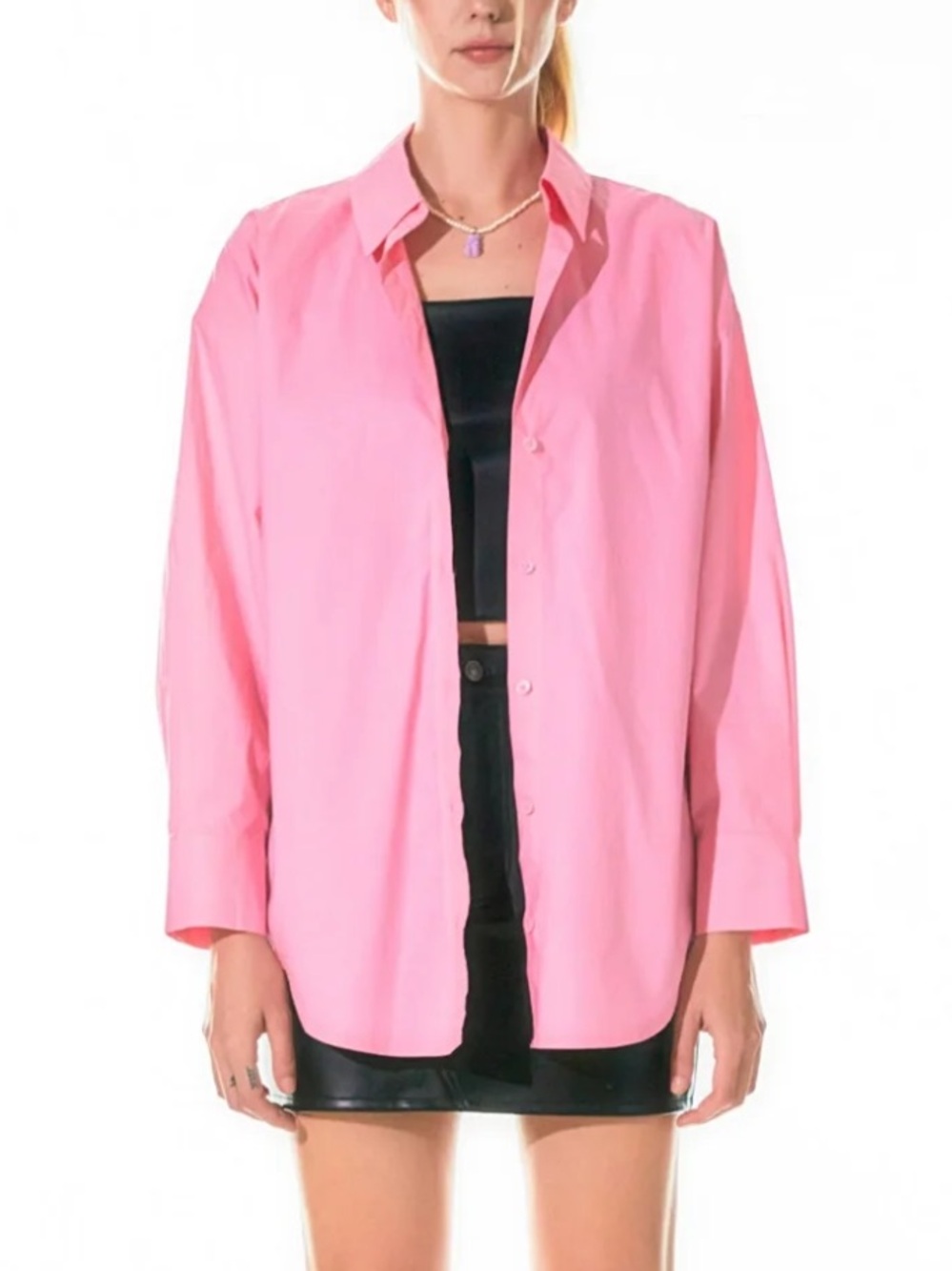 Grey Lab | Oversize Collared Pink Shirt